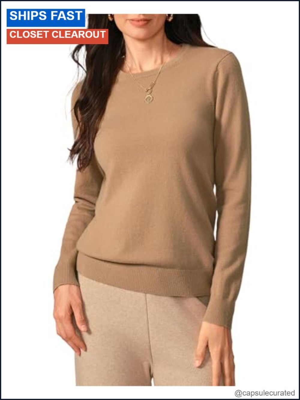 100% Pure Cashmere Crewneck Sweater